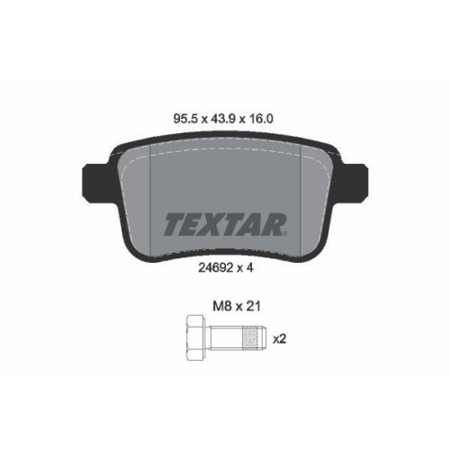 Textar 2469204 Bremsbelagsatz Scheibenbremse Hinterachse FüR Mercedes Benz-image