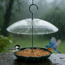 Platform Bird Feeder for Outdoors Hanging with 12  Weatherproof Dome, Squirre...