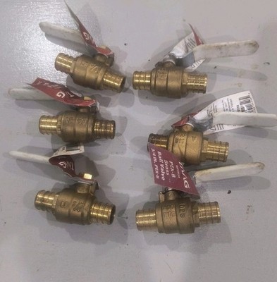6 Pack TMG 3/4 in. Brass Press x Press Full Port Ball Valve