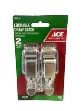 ACE Lockable Draw Catch Latch Hasp Zinc Plated 3.5" 8.9cm 2 Pack with Screws