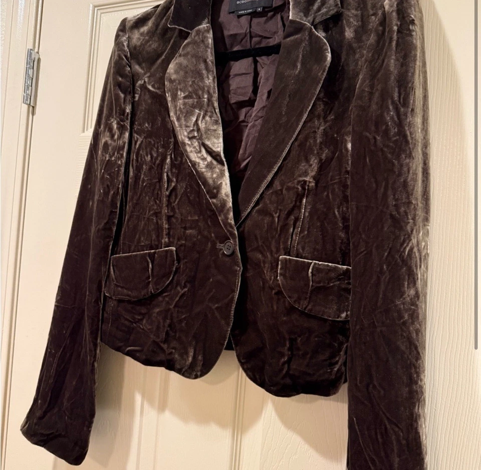 BCBGMaxAzria Velvet Blazer Classic Notched Lapels Size Small - Image 2 of 3