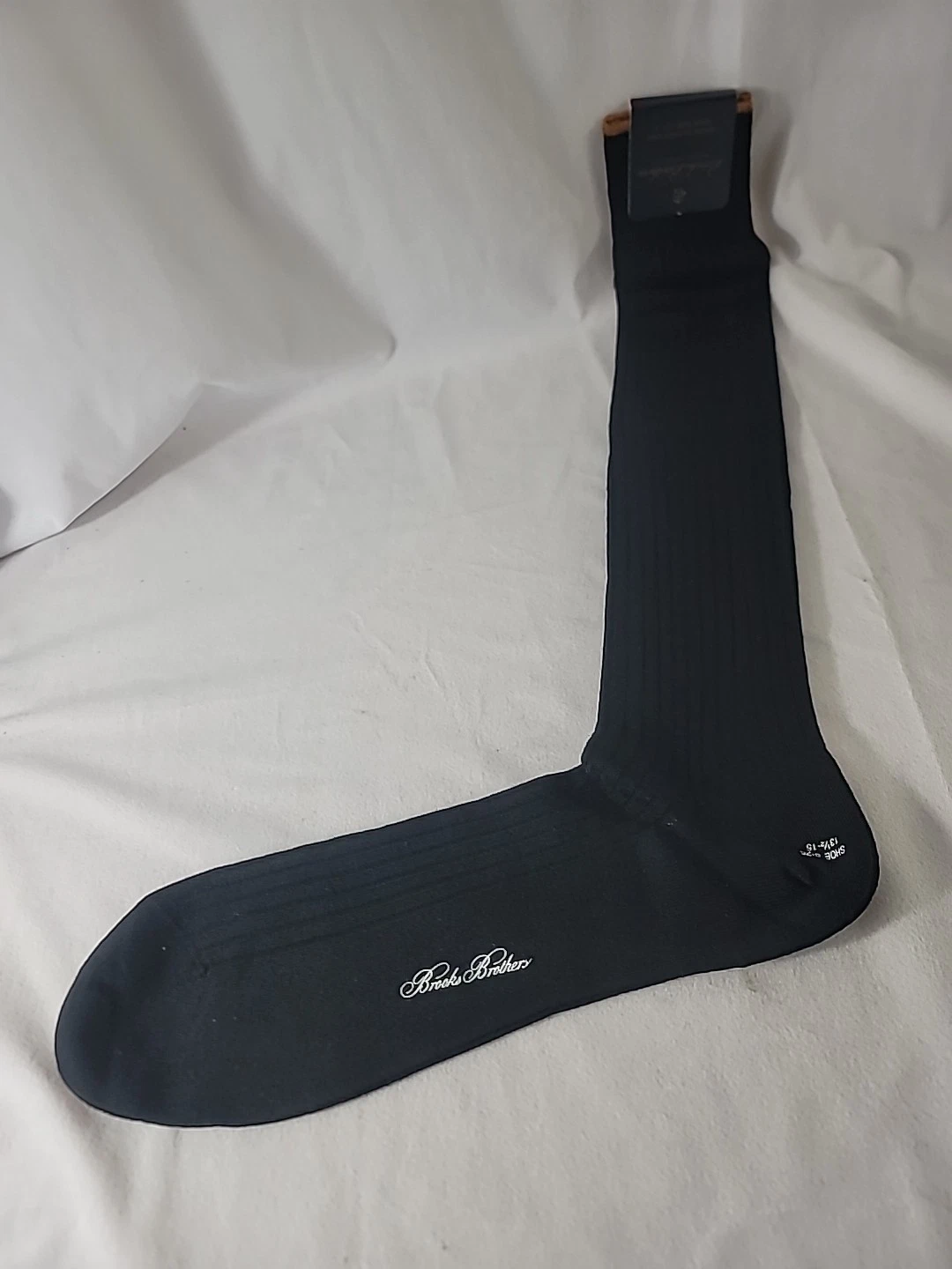 Brooks Brothers Wool Bld Men Socks Calf Length -Black -13.5-15 -England -FREE SH