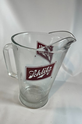 Vintage Schlitz Malt Liquor Beer Ale Clear Glass Pub Pitcher