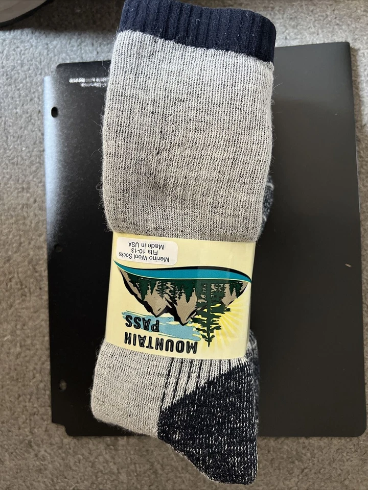 72% Merino Wool Men's MADE IN THE USA WARM HD Thick Hiking Socks 6 Pair Sz 10-13 - Image 3 of 4