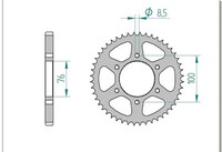 Kettenrad Stahl 48-ZäHne 428-Teilung FüR Yamaha YZF-R 125 ABS Bj. 2015-2018