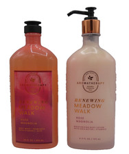 Bath  Body Works Rose Magnolia Body Wash Foam Bath Lotion Meadow Walk 2 Pack 