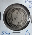 1908 D 50c Barber Half Dollar  SILVER - RAW - Good  Original Coin Free Shipping