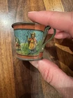 Vintage Tin Toy Nursery Rhyme story Cup By Ohio Art Company - Antique American ￼
