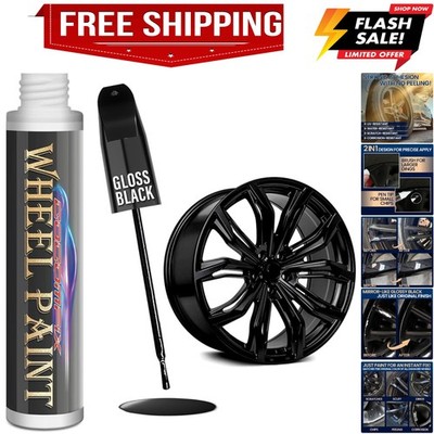Gloss Black Rim Touch Up Paint, Rim Paint, Wheel Scratch Repair Kit for Curb ...