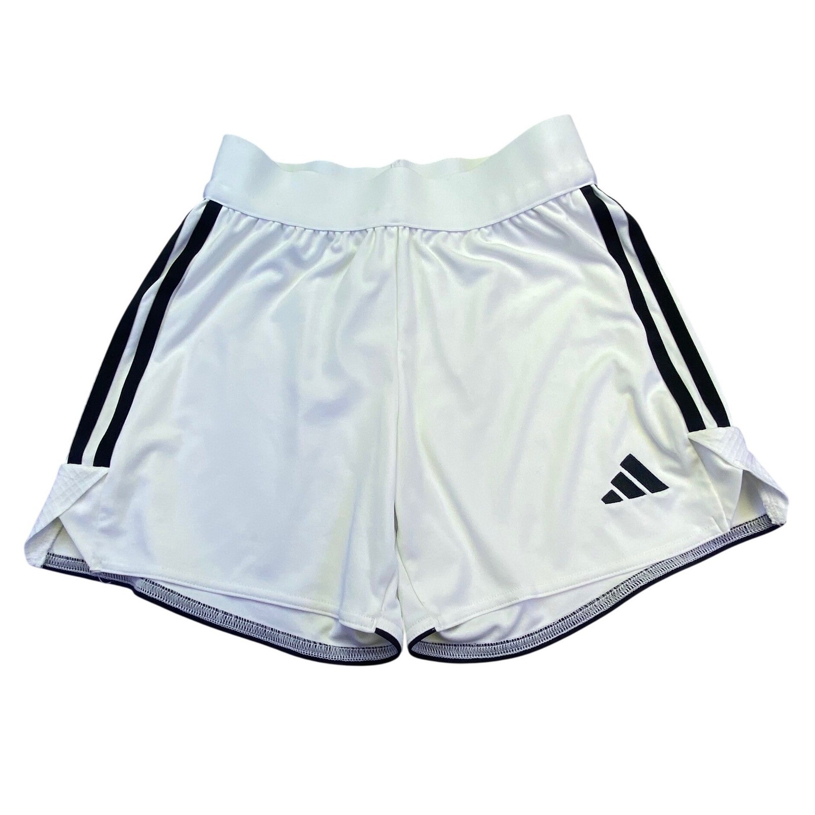 Adidas Soccer Shorts Women's Size XS Aeroready White Black 3 Stripe Athletic