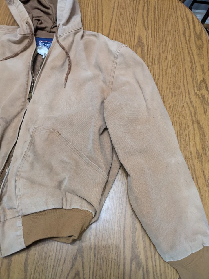 Jaqueta Big Smith de lona com capuz zíper completo - Vintage e desgastada - Grande - Imagem 4 de 4
