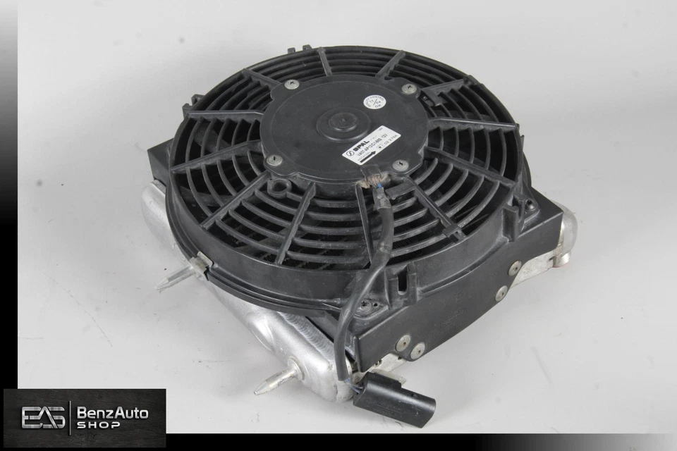 04-06 Mercedes W211 E55 AMG Engine Oil Cooler Radiator Shroud Fan Assembly OEM - Image 2 of 4