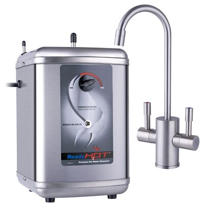 #ad Ready Hot 1300W Hot Water Dispenser Manual Dial Brushed Nickel 2 Handle Faucet $269.99