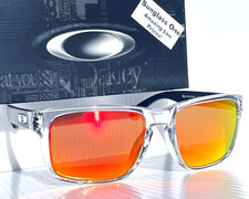 NEW Oakley HOLBROOK Shiny Clear POLARIZED Galaxy Ruby Lens Sunglass 9102