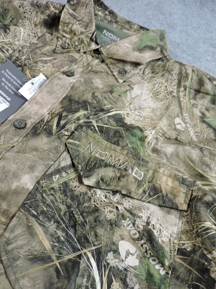 Nomad Mens XL Stretch Camo Mossy Oak Elements Hybrid Long Sleeve Button Shirt - Image 3 of 4