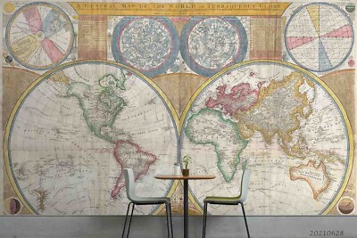 3D World Map Wallpaper Wall Murals Removable Wallpaper 2