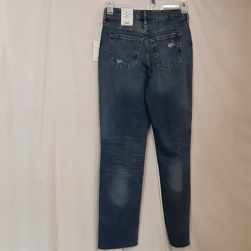 Free Assembly Womens Super High Rise Straight Jeans Cropped Hem Size 0 - Picture 3 of 5