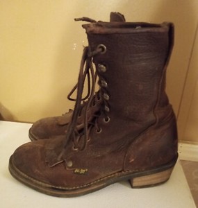 Cowgirl Buckaroo boots Lace up Leather Boots Ladies 6.5