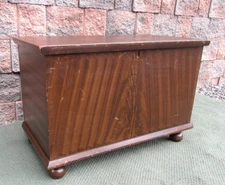 Antique Primitive 1800s Lancaster PA Feather Paint Decorated Blanket Chest Trunk