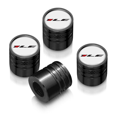 Chevrolet Camaro 1LE Logo White on Black Aluminum Cylinder Tire Valve Stem Caps