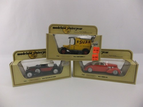 Matchbox Models of Yesteryear 1912 Ford Model T 1937 Cord 812 '30 Packard MIB