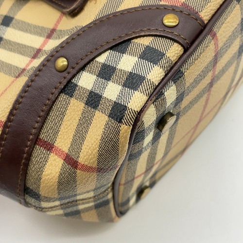 Auth Burberry Nova Check PVC x Leather Light Yellow Tote Bag NS040995 - Picture 8 of 19