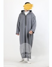 Moroccan Men Hooded Jilbab Jubba Thobe Djellaba Kaftan Islamic Dress