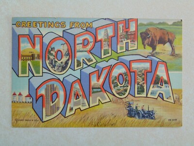 E2046 Postcard Greetings from North Dakota ND