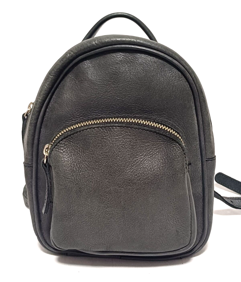 ROOTS CANADA CHELSEA DARK GRAY LEATHER MINI RUCKSAK BACKPACK BAG