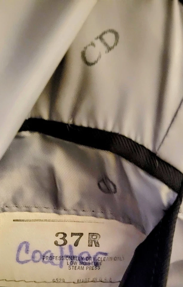 EUC CHRISTIAN DIOR Black Men's Striped Tuxedo Jacket, Size: 37R - Image 4 of 4