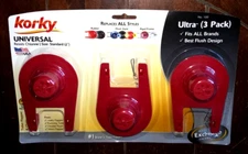 3pk Korky Ultra Universal Standard 2" Toilet Flapper & Chain Set- Item #100