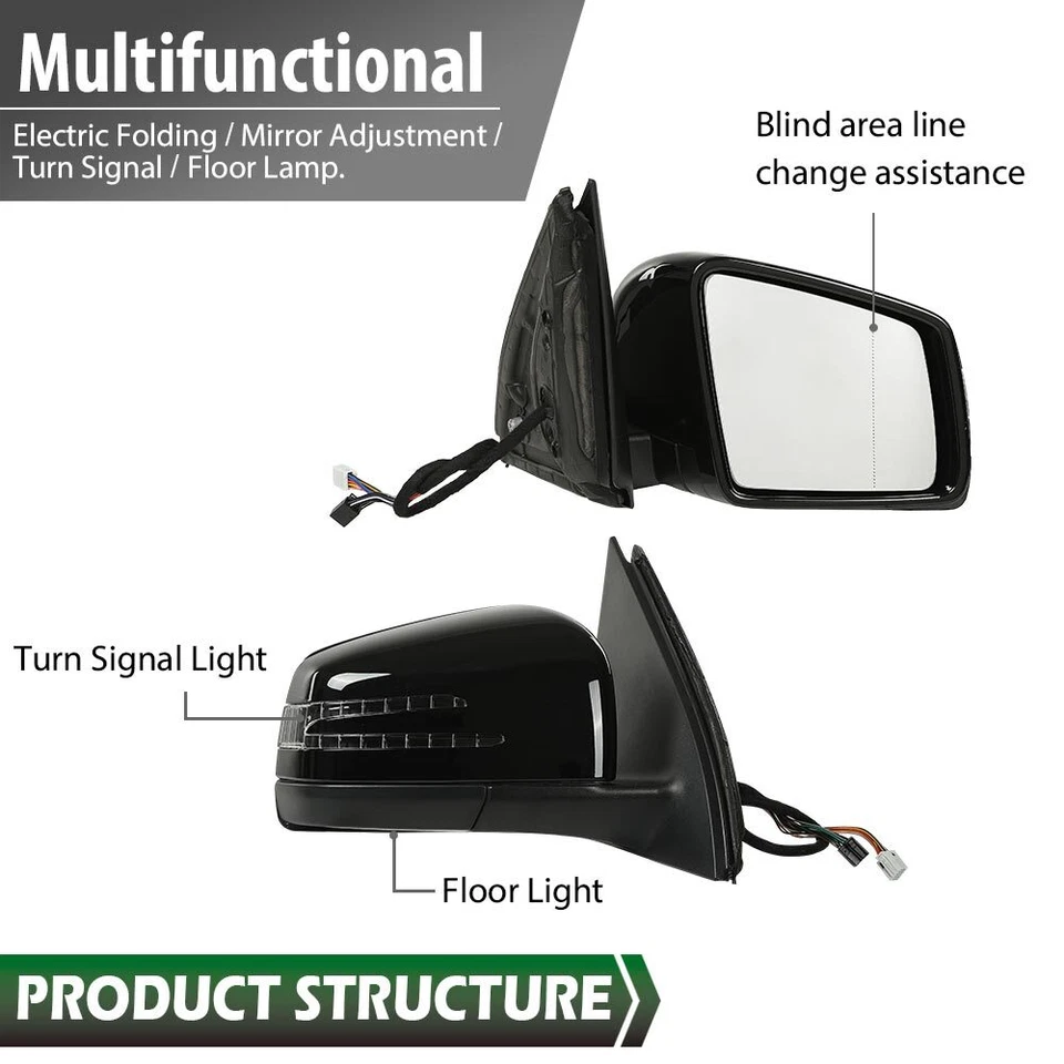 Espejo retrovisor lateral derecho pasajero apto para Mercedes-Benz ML350 GLE350 ML450 2015-2019 Foto 3 de 4