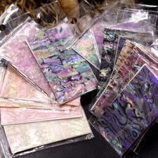 1x 3D Abalone Shell Slice Lasers Thin Nail Stickers Flakes Adhesive Decal Modern