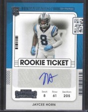 JAYCEE HORN 2021 PANINI CONTENDERS VARIATION ROOKIE TICKET AUTO RC #144