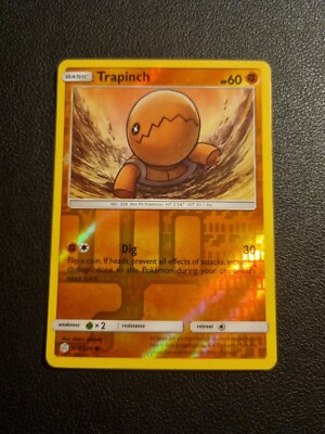 REVERSE HOLO Pokemon Sonne & Mond Kosmische Finsternis TCG Karte Trapinch 108/236