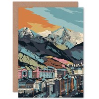 Stadtbild Unter Rocky Mountain Range Modern Geburtstagskarte