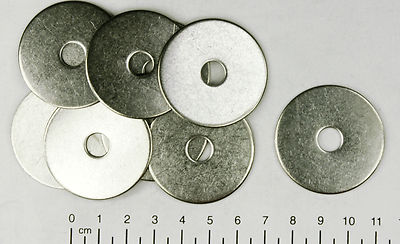 10x Unterlegscheiben, 8,4 x 40mm, Kotflügelscheiben, Karo-Scheiben, Edelstahl A4