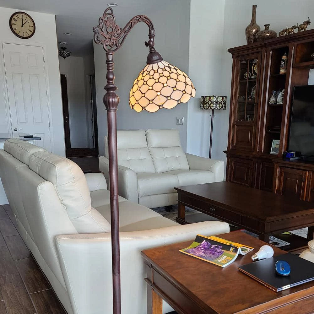 Amora Lighting Vintage Lamp 62 in Tiffany Style Standing Jeweled