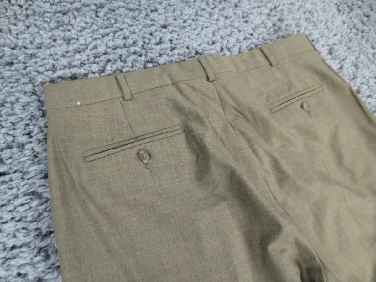 Lands' End Pants Mens 37x34 Green 100% Wool Lightweight