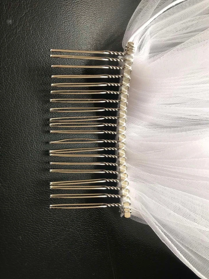 New IVORY Soft Wedding Bridal Veil 2 Tier Cathedral Satin Edge 126" UK - Image 3 of 3