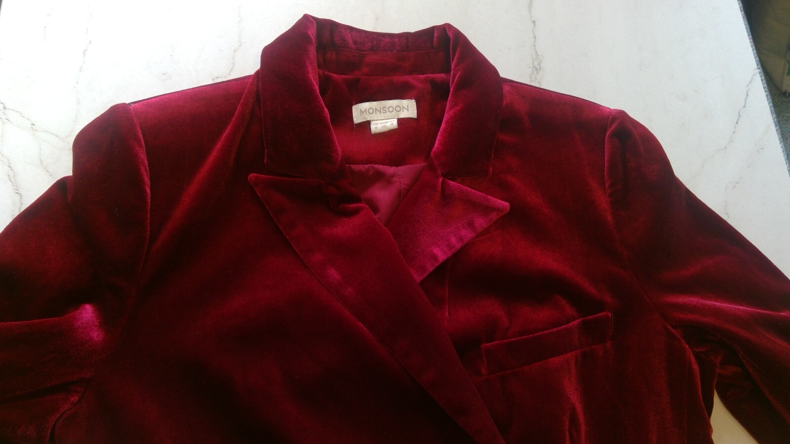 Beautiful Monsoon women's velvet trouser suit, UK Size 8, fits 10. Worn