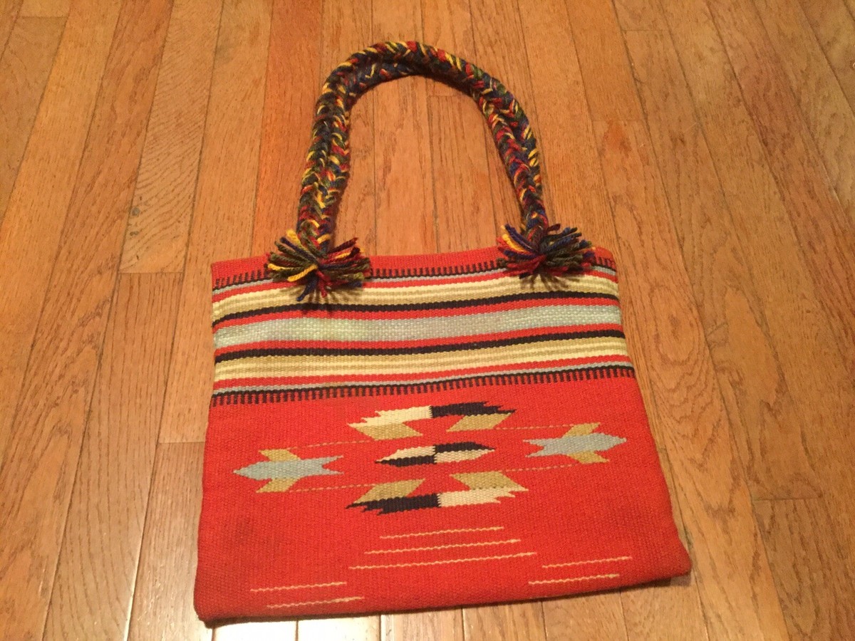 VINTAGE1950’S  FRED HARVEY CHIMAYO PURSE 1930s Vintage Chimayo Large Purse Bag Fred Harvey Talon Ball Chain
