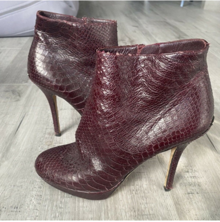 Dior Burgundy Python boots pumps - image 2