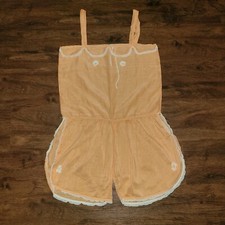 Vintage Late 1920s Peach Cotton Romper Pajamas M