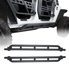 Fit 2007-2018 Jeep Wrangler Jk 4-door Rock Slider Nerf Bars Running Boards Pair Fit 2007-2018 Jeep Wrangler Jk 4-door Rock Slider Nerf Bars Running Boards Pair