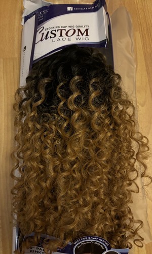 SENSATIONNEL Curly Empress Lace Front Blonde Brown Wig 2-tone - Picture 5 of 19