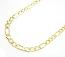 18'' 2.8mm 10k Yellow Gold Solid Figaro Cuban Chain Necklace Mens Ladies 4.2g