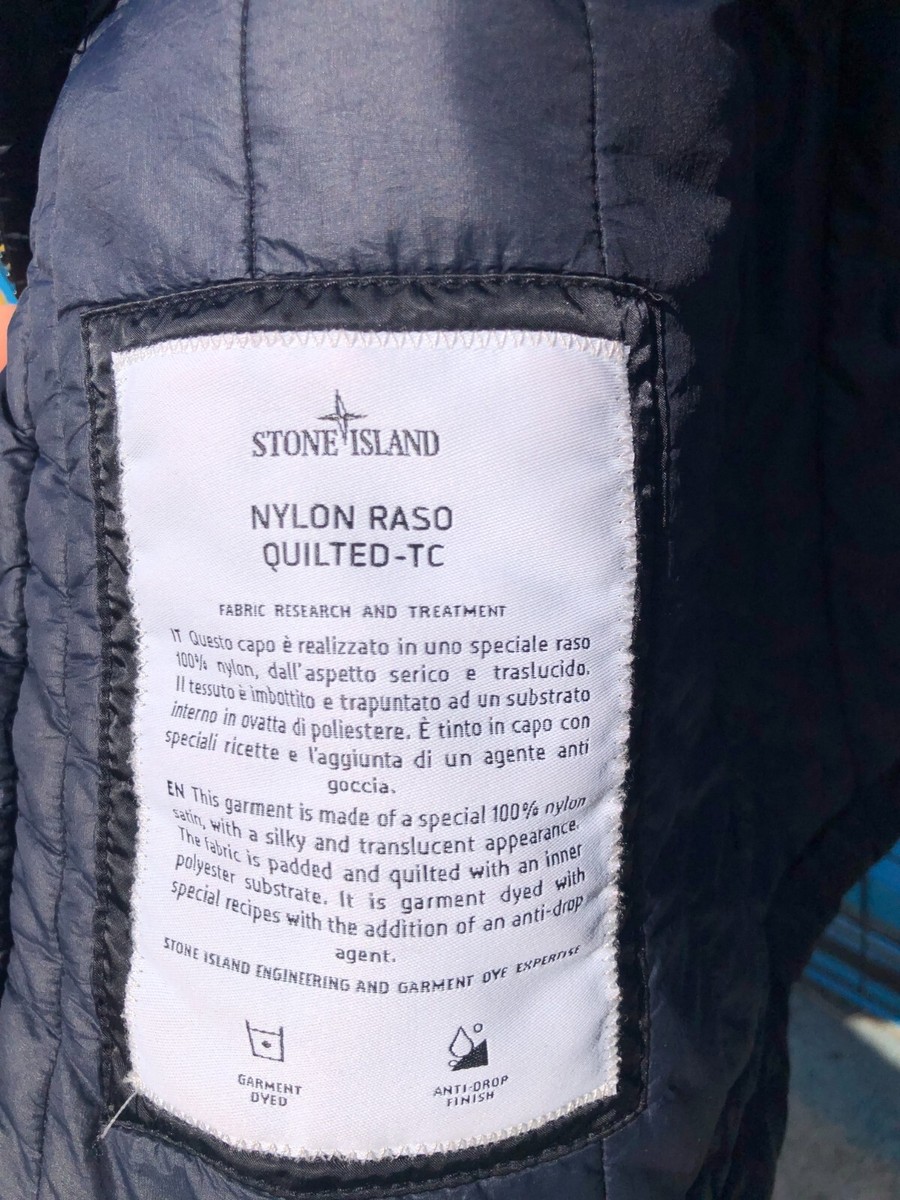 Stone Island Nylon Raso Quilted-TC Navy Blue Jacket Coat M Grail
