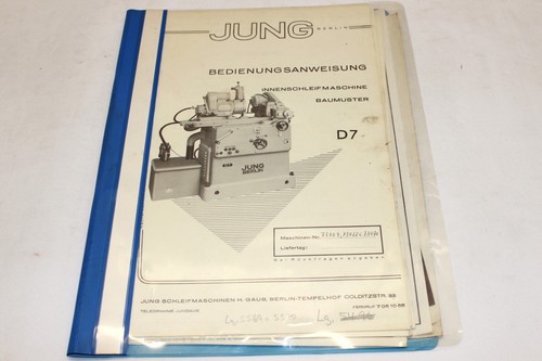 Betriebsanleitung - Innenschleifmaschine Schleifmaschine - JUNG - D7 - 1964