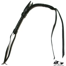 Braided Leather Quirt Black Handmade Old Style Vaquero New
